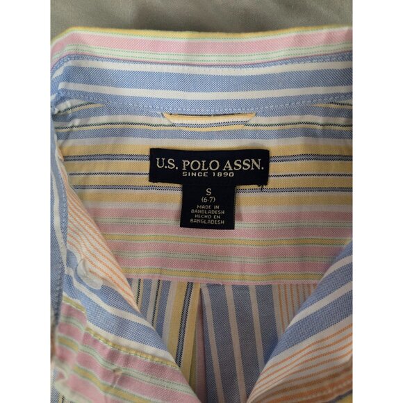 NWT U.S. Polo Assn. Short Sleeve Button-Up Oxford Shirt Boys Size Small 6/7 - Picture 4 of 5